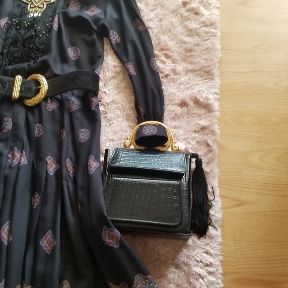 Midi dresses black and fuchia - Picture 4 of 10